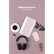 Pembe Kablosuz Klavye ve Mouse Seti Midastech