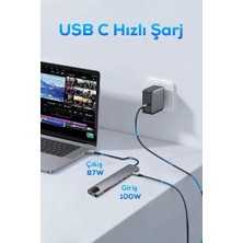 Type C Girişli 8 Port Dönüştürücü ve Çoklayıcı Midastech