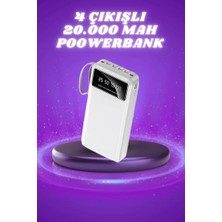 Powerbank Şarj Cihazı 4 Çıkışlı 20.000 Mah Powerbank Taşınabilir Çoklu Giriş Midastech