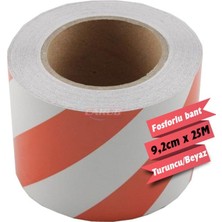 PINUKS Fosfor Bant Çapraz 9,2 cm x 25 M Beyaz / Orange Adet