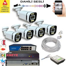 Bises 5 Li Yapay Zeka Destekli 5 Mp Görüntü Poe Bağlantılı Sesli 6 Warm LED Gece Renkli Ip Kamera Seti 4386WS