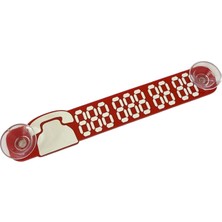 Bezos Araç Cam Önü Telefon Numaratörü Park Tel Pleksi Kırmızı Beyaz