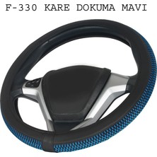 PINUKS Direksiyon Kılıfı Poşetli Geçme 38CM Kare Mavi-Siyah Şerit Adet