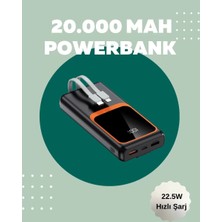 Dijital Ekranlı 20.000 Mah Powerbank | 22.5W Hızlı Şarj + Çoklu Bağlantı Seçeneği Midastech