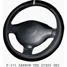 PINUKS Direksiyon Kılıfı Poşetli Geçme 38CM Karbon Tek Çizgi Gri Adet