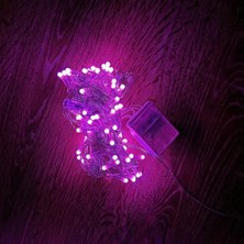 10M 100 LED Damla Uçlu Pembe Işık Şeffaf Kablo Midastech