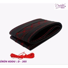 PINUKS Direksiyon Kılıfı Dikmeli Çember Lüx Nakışlı Kırmızı Adet