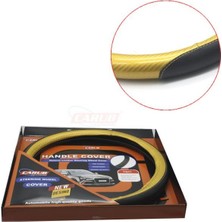 PINUKS Direksiyon Kılıfı Kutulu Geçme Delux Siyah Carbon Sarı Adet