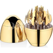 PremiumPort Şık 24 Parça Çatal Kaşık Bıçak Takımı, Lüx Pırlanta Detaylı, Dayanıklı