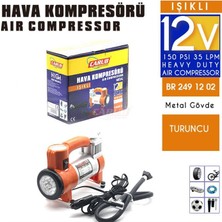 PINUKS Hava Kompresörü 12V Metal LED Işıklı Orange Adet