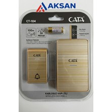 Cata CT-104 Şık Gold Kablosuz Pilli Kapı Zili 36 Melodili 100 Metre Etki Alanı