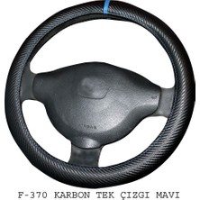 PINUKS Direksiyon Kılıfı Poşetli Geçme 38CM Karbon Tek Çizgi Mavi Adet