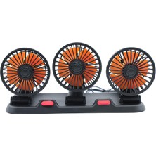PINUKS Vantilatör Torpido Üstü Üç Fanlı Ayarlı  12V USB Çıkışlı Adet