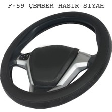 PINUKS Direksiyon Kılıfı Poşetli Geçme 38CM Çember Hasır-Siyah Adet