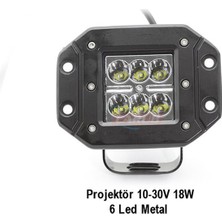 PINUKS Off-Road Projektör 10-30V 18W 6led 15X4CM Metal Adet