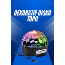 Gültekin Küre Disko Topu Müzik Çalar Renkli Lazer Işıklı Bluetooth Disko Parti Işığı Kumandalı