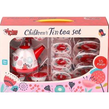 Gültekin 998A-998B Çiçek Desenli Metal Çay Seti 15 Parça