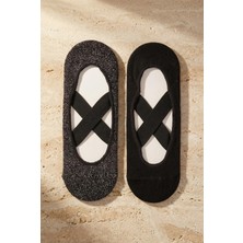 Katia & Bony Kadın 2'li Asta Yoga/Pilates Çorabı Siyah / Simli Siyah