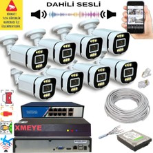 Bises 8 Li Yapay Zeka Destekli 5 Mp Görüntü Poe Bağlantılı Sesli 6 Warm LED Gece Renkli Ip Kamera Seti 4386WS