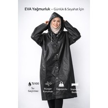 Gültekin Eva Yağmurluk Kapüşonlu Çıtçıtlı Su ve Rüzgar Geçirmez Standart Beden Pardesü