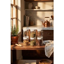 Zuri Design Cam Kavanoz Beyaz Kapaklı Şeffaf Cam Saklama Kavanozu 355 cc