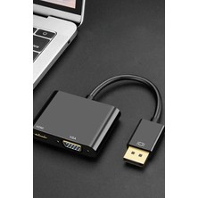 Gampus Diplay'den HDMI VGA Dönüştürücü 2 In 1 Bilgisayar Tv Uyumlu Çevirici Adaptör Çok Portlu Çoklayıcı
