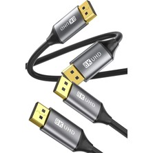 TechnoStation 8k Displayport 1.4 Kablo 3mt Ultra Hd Displayport 8k 144Hz Kablo Desteği Hdr Görüntü Aktarıcı