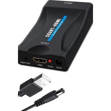 TechnoStation Scart HDMI Dönüştürücü Scart'tan Hdmı'a Görüntü Çeviren Adaptör Aparat