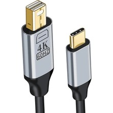 TechnoStation Mini Display Type-C Dönüştürme Kablosu 4K Type-C Mini Dp Çevirici Kablo 1,8 M