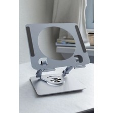 TechnoStation Alüminyum 360 Derece Dönen Dizüstü Bilgisayar Standı Laptop Tablet Telefon Standı Sarsılmaz Güçlü