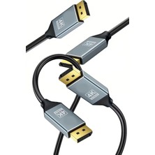 TechnoStation 4K 240HZ Dp To Dp Kablo 3mt 240Hz Destekli Profesyonel Display Port Kablo Bilgisayar Görüntü Kablosu