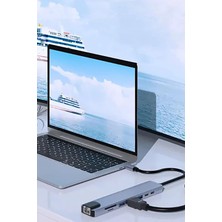 TechnoStation 8'i 1 Arada Hub Dizüstü Bilgisayar Çok Işlevli Çoklayıcı Type C Rj-45 USB Vb Sw-81