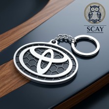 Scay Toyota Logolu 3D Tasarım Anahtarlık - Honeycomb Desenli