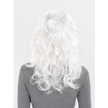 Markaon Beyaz Renk Kahküllü Dalgalı Uzun Parti Peruğu