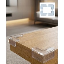 Midas Toptan Home Şeffaf Masa Kenar Koruyucu 4 Lü Set Mobilya Köşe Koruma Aparatı