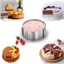 PremiumPort Ayarlanabilir Pasta Çemberi 15-30X8CM, Pratik ve Şık Mutfak Gereci