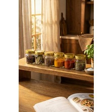 Zuri Design Cam Kavanoz Altın Kapaklı Şeffaf Cam Saklama Kavanozu 255 cc Küçük Boy