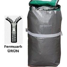 Jokey Kırtasiye Ev Iş Tekstil Taşıma Branda Kapaklı Çuval Torbası  Fermuarlı 1 mt x40+50 cm - GÜMÜŞ