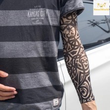 Markaon Giyilebilir Kol Dövmesi Çorap Dövme 3D Baskılı Kol Bacak Dövme 2 Adet Model 13