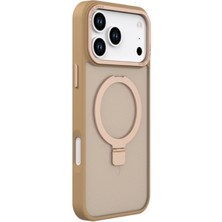 Crocus Shıeldx IPHONE 17 Pro Magsafe Ozellıklı Rıng Standlı Kılıf Bronz