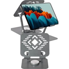Gampus Yeni Nesil Katlanabilir Aliminyum Paslanmaz Laptop Standı Notebook Tablet Standı Portatif 360°