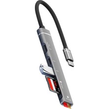 TechnoStation 5 In 1 Type-C Hub Çoklayıcı Adaptör USB Port Sd/tf Kart Okuyucu Card Reader 5 In 1 Hub Çoğaltıcı