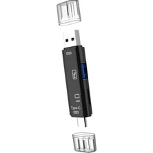 TechnoStation USB Type-C Otg Dönüştürücü Adaptör Hafıza Kartı USB Okuma Tip C USB Dönüştürme Cihazı