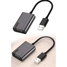 TechnoStation USB To VGA Dönüştürücü Adaptör Monitör Projeksiyon Görüntü Aktarıcı Kablo USB 3.0 To VGA Çevirici