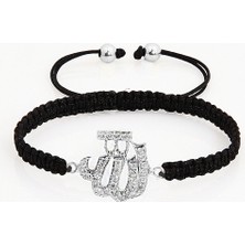 Kuyumcudükkanı Kuyumcudukkani "allah"yazılı Makrome Ipli Bileklik- 40049-W-W-BLK