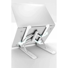 TechnoStation Masa Üstü Laptop Standı & Tablet Kademeli Yükseklik Ayarlı Tutucu Stand