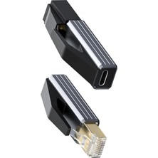 TechnoStation USB C - Ethernet Adaptörü, Taşınabilir 1 Gbps Gigabit RJ45 - Tip-C Dönüştürücü Başlık Adapter