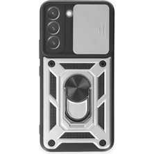 Brc Design Galaxy S24 Kılıf Pars Lens Yüzüklü - Gümüş