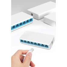 TechnoStation 8 Port Ethernet Çoğaltıcı Switch 8 Port 10/100 Mbps Ev Ofis Ethernet Çoğaltıcı Mini Switch