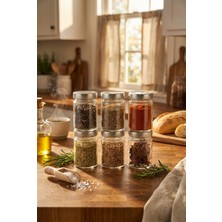 Zuri Design Cam Kavanoz Gümüş Kapaklı Şeffaf Cam Saklama Kavanozu 355 cc